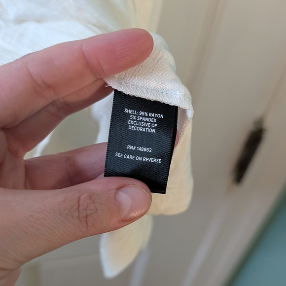 Knit V-Neck Lace Inset Babydoll Top NWT size 0 - Picture 9 of 11